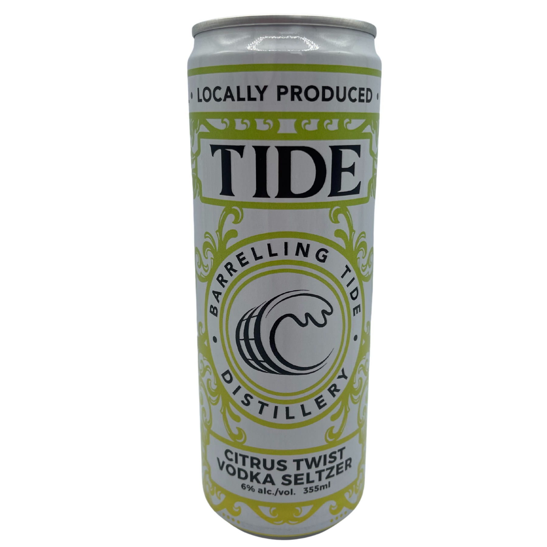 Can of Tide Citrus Twist Vodka Seltzer on a white background