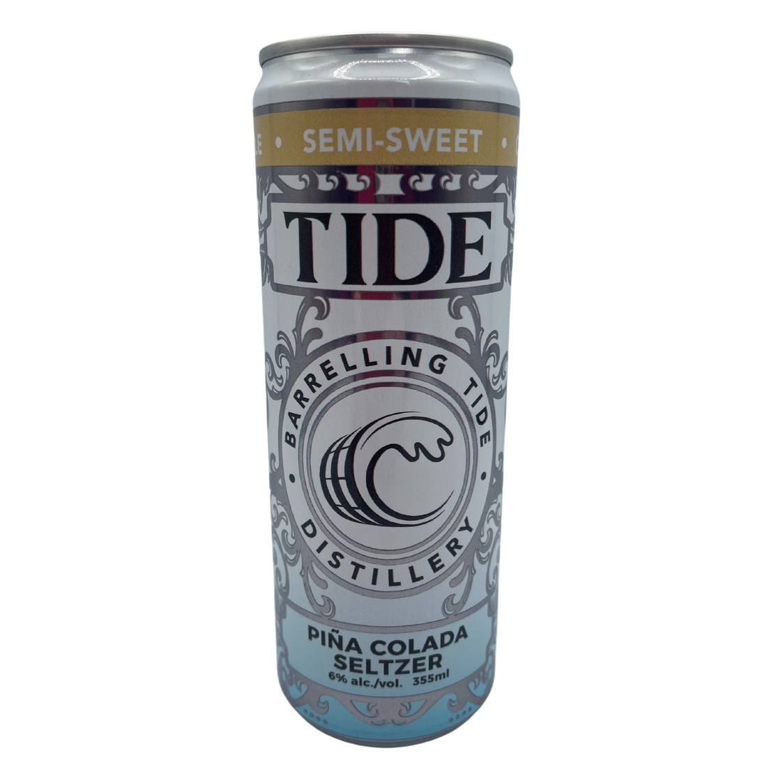 Can of Tide Piña Colada Seltzer on a white background