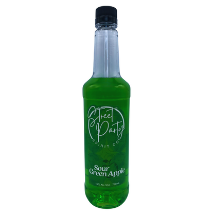 Bottle of Street Party Spirit Co. Sour Green Apple bottle on a white background