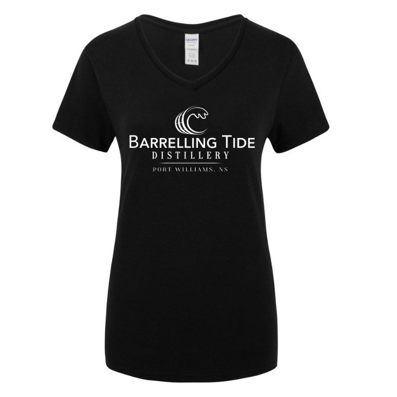 Barrelling Tide V-Neck T-Shirt Ladies | Nova Scotia Distillery